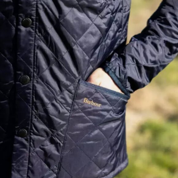 Barbour Men's Liddesdale Quilted Jacket MSRP $ 270 in Navy British Heritage - Picture 15 of 16